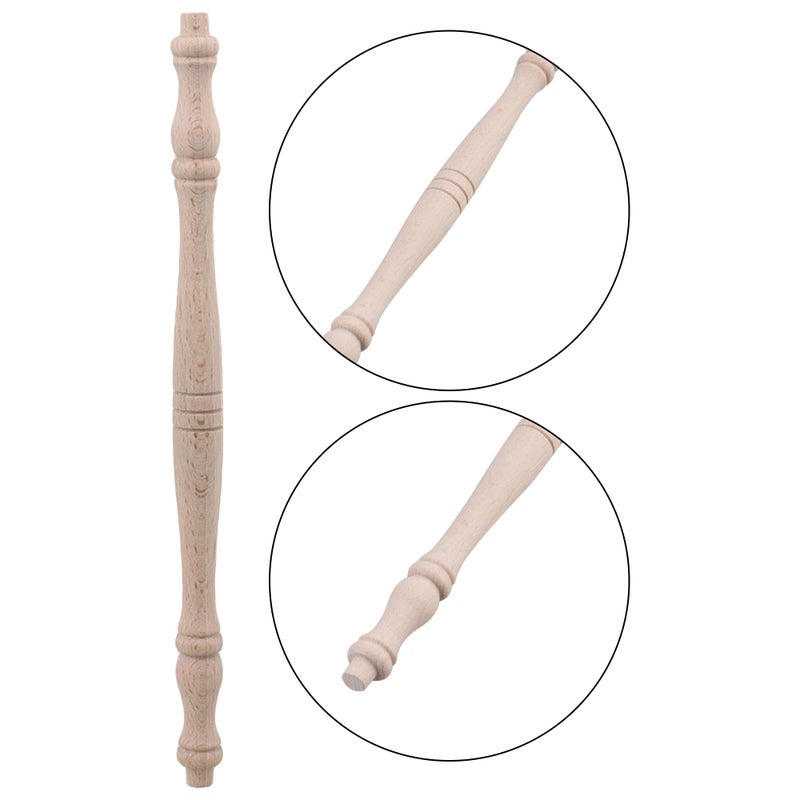 RDEXP 10.82inch/27.5cm Wood Spindles Length Unpainted Baluster for Home Decorative Craft Set of 4 - Image 4